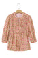 Floral Print Bow Pintuck Bust Half Puff Sleeve Blouse