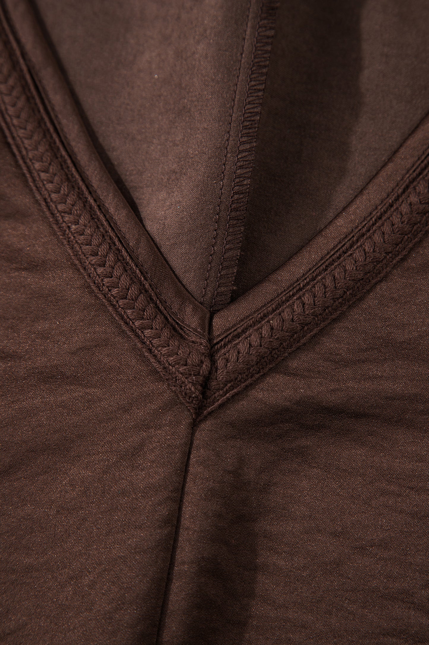 Brown V Neck Lounge Set