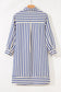 Blue Stripe Half Button Mini Dress