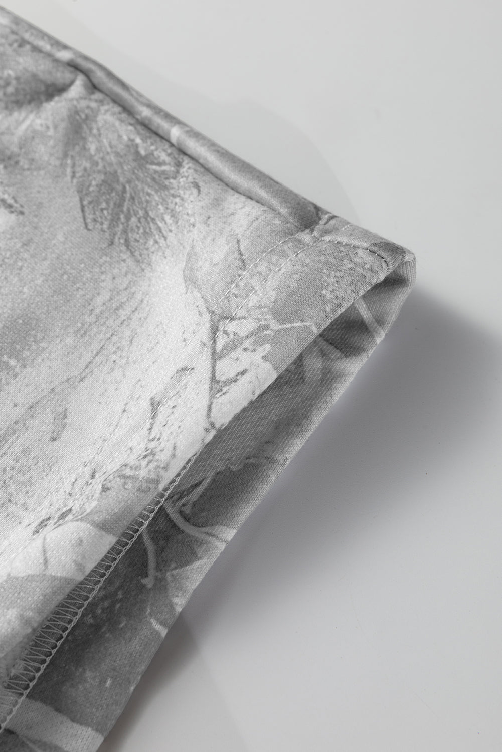 Gray Camouflage Woodland Print Oversized Sporty Hoodie