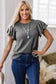Dark Grey Ruffle Short Sleeve Top