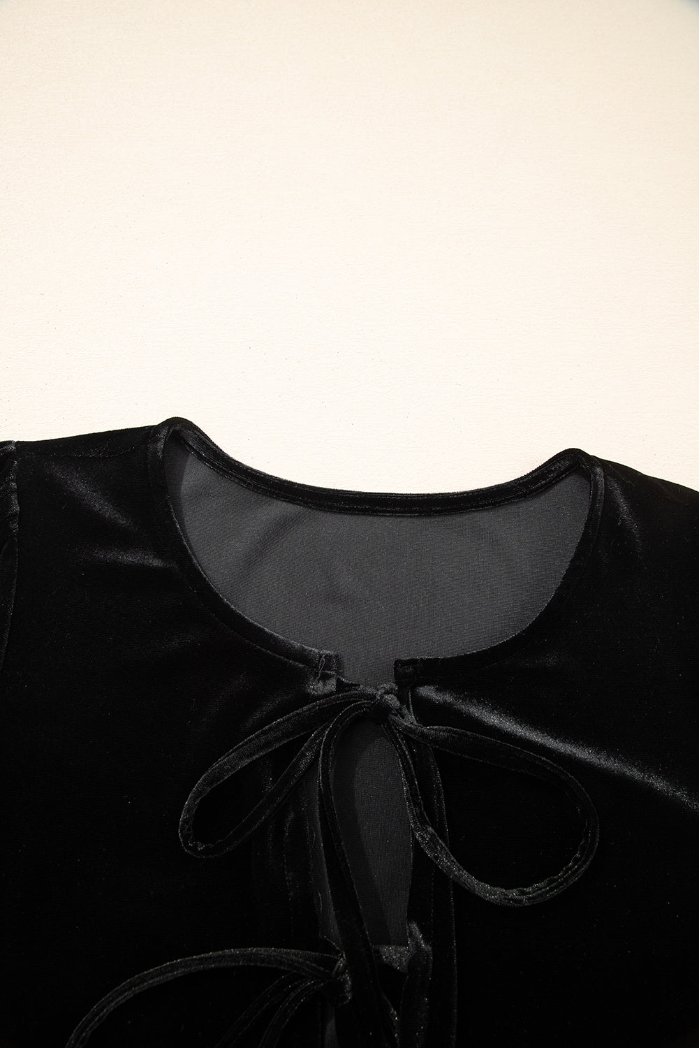 Black Tie Velvet Mini Dress