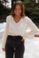 Beige Flower Lace Ruffled Top