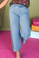 Acid Washed High Rise Cropped Jeans