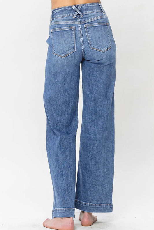Double Button Denim Jeans