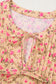 Floral Print Bow Pintuck Bust Half Puff Sleeve Blouse