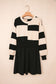 Black Stripe Knitted Top Sweater Dress