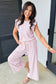 Rose Stripe Casual Wide Leg Pants Set