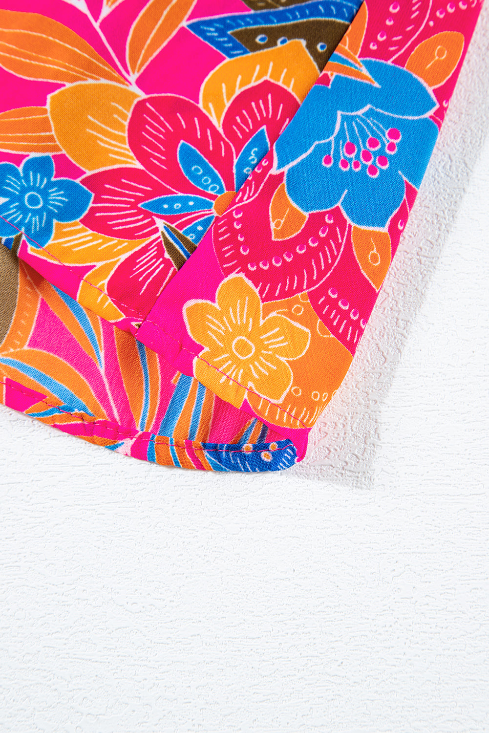 Floral Print Smocked Ruffle Blouse