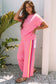 Contrast T Shirt and Wide Leg High Waist Pants Set