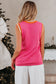 Bright Pink Pearl Detail Sweater Tank Top