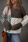 Color Block Patchwork Knotted Back Sweater
