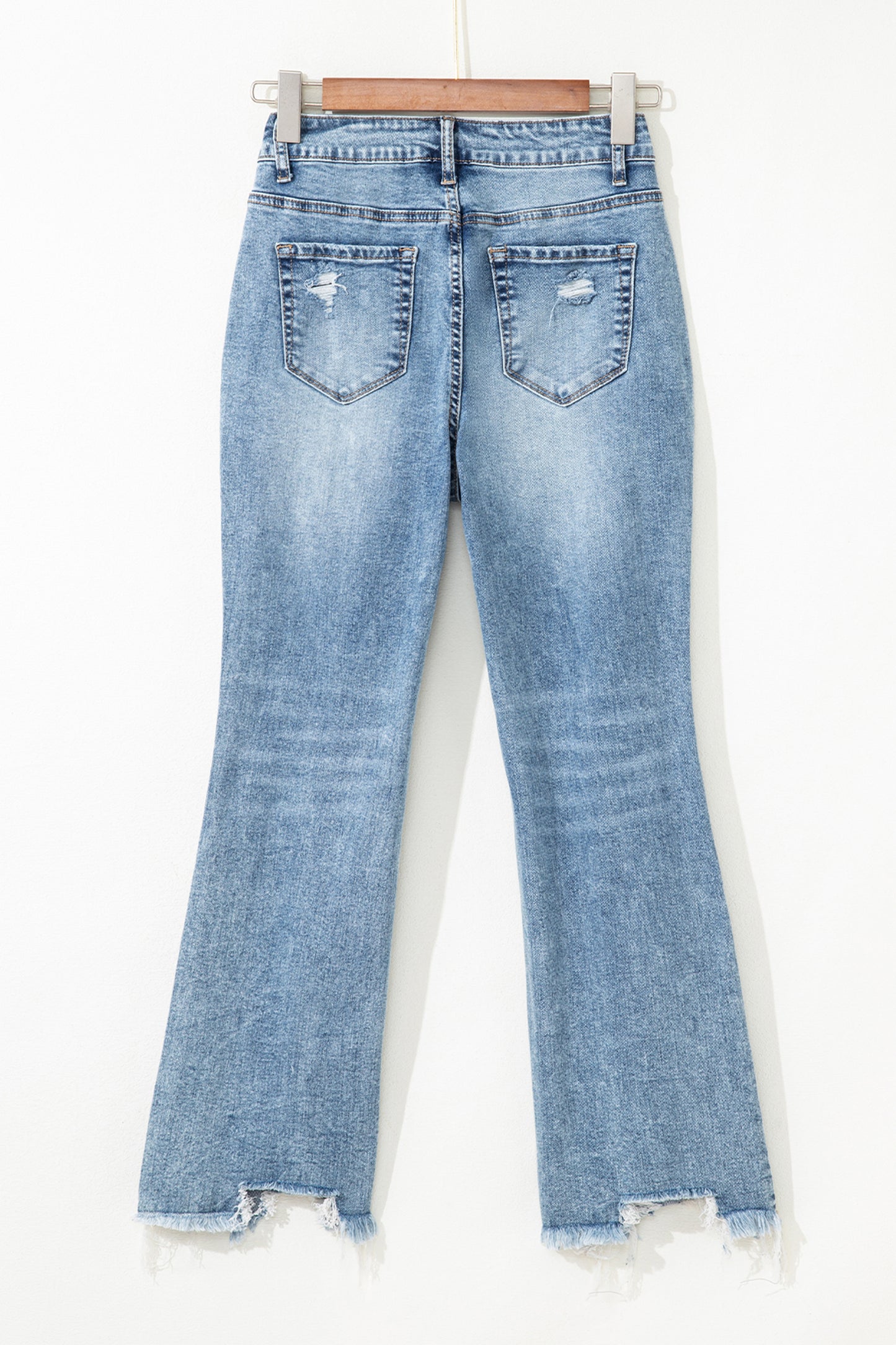 Raw Hem Flare Jeans