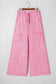 Mineral Wash Drawstring High Waist Wide Leg Cargo Pants