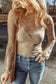 Lace Mesh Slim Fit Long Sleeve Blouse