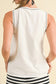 White Sweet Bow Stitching Trim Sleeveless Top