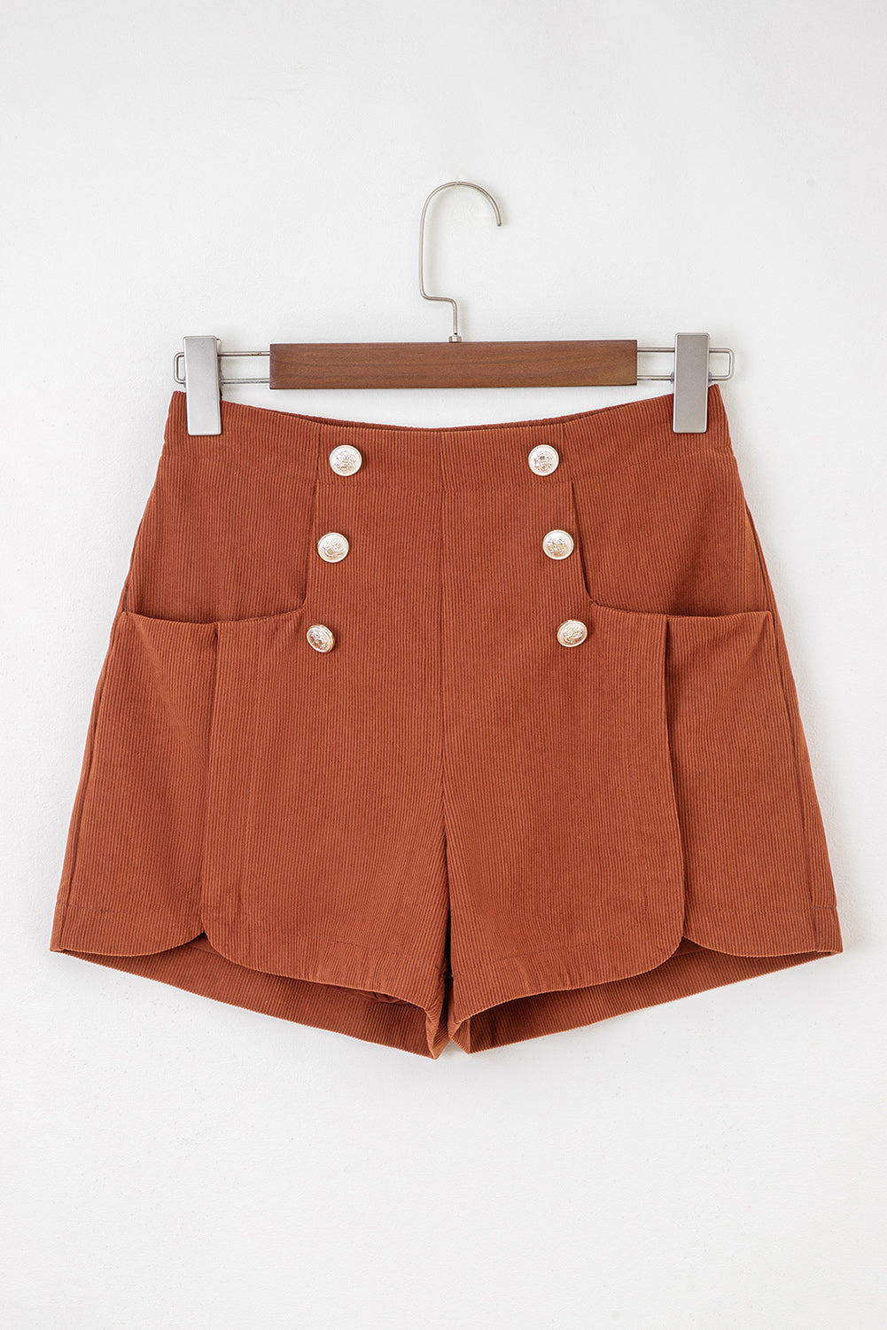 Clay Scalloped Corduroy Shorts