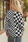 Checkerboard Flap Pocket Button Front Shacket