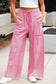 Mineral Wash Drawstring High Waist Wide Leg Cargo Pants