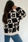 Flower Plaid Henley Sweater