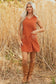 Gold Flame Corduroy Mini Dress