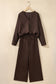 Brown V Neck Lounge Set