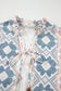 Geometric Print Tassel Blouse