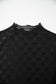 Bow Sheer Mesh Mock Neck Short Sleeve Top