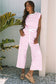Rose Stripe Casual Wide Leg Pants Set