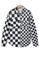 Checkerboard Flap Pocket Button Front Shacket