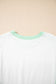 Light Green Color Block Exposed Seam Crew Neck T Shirt