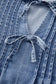 Denim Front Pintuck Bow Tie Puff Top