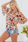 Brown Metallic Abstract  Blouse