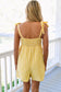 Yellow Stripe Shoulder Tie Casual Romper