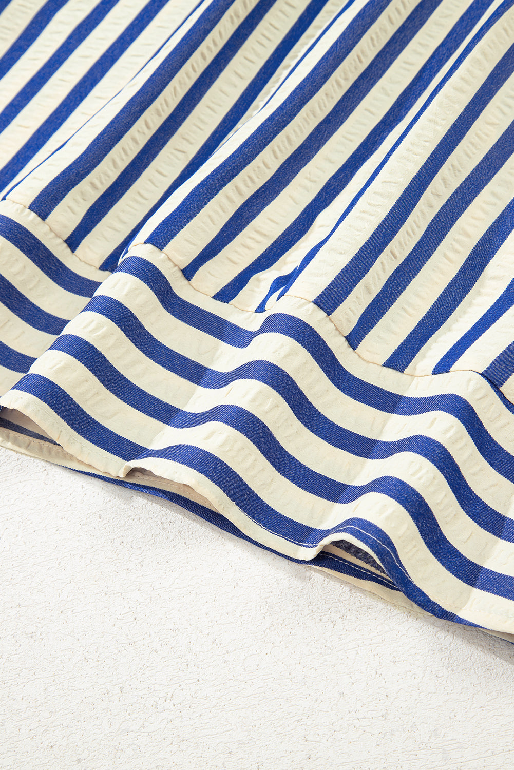 Blue Stripe Half Button Mini Dress