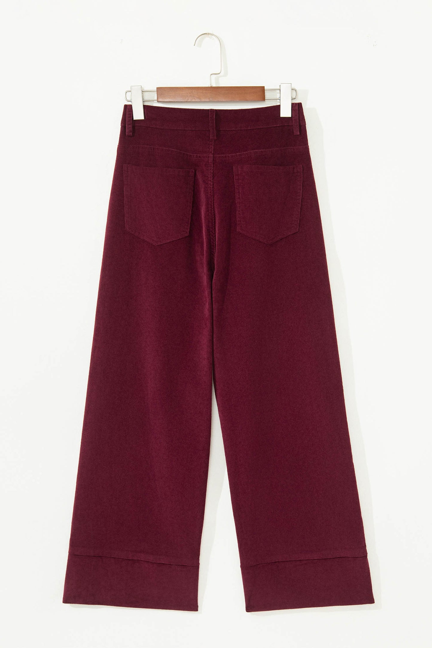 Burgundy Corduroy Wide Leg Pants