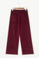 Burgundy Corduroy Wide Leg Pants