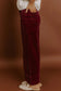 Burgundy Corduroy Wide Leg Pants
