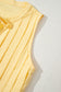 Yellow Bow Tie Notched Neck Pleated Tank Top
