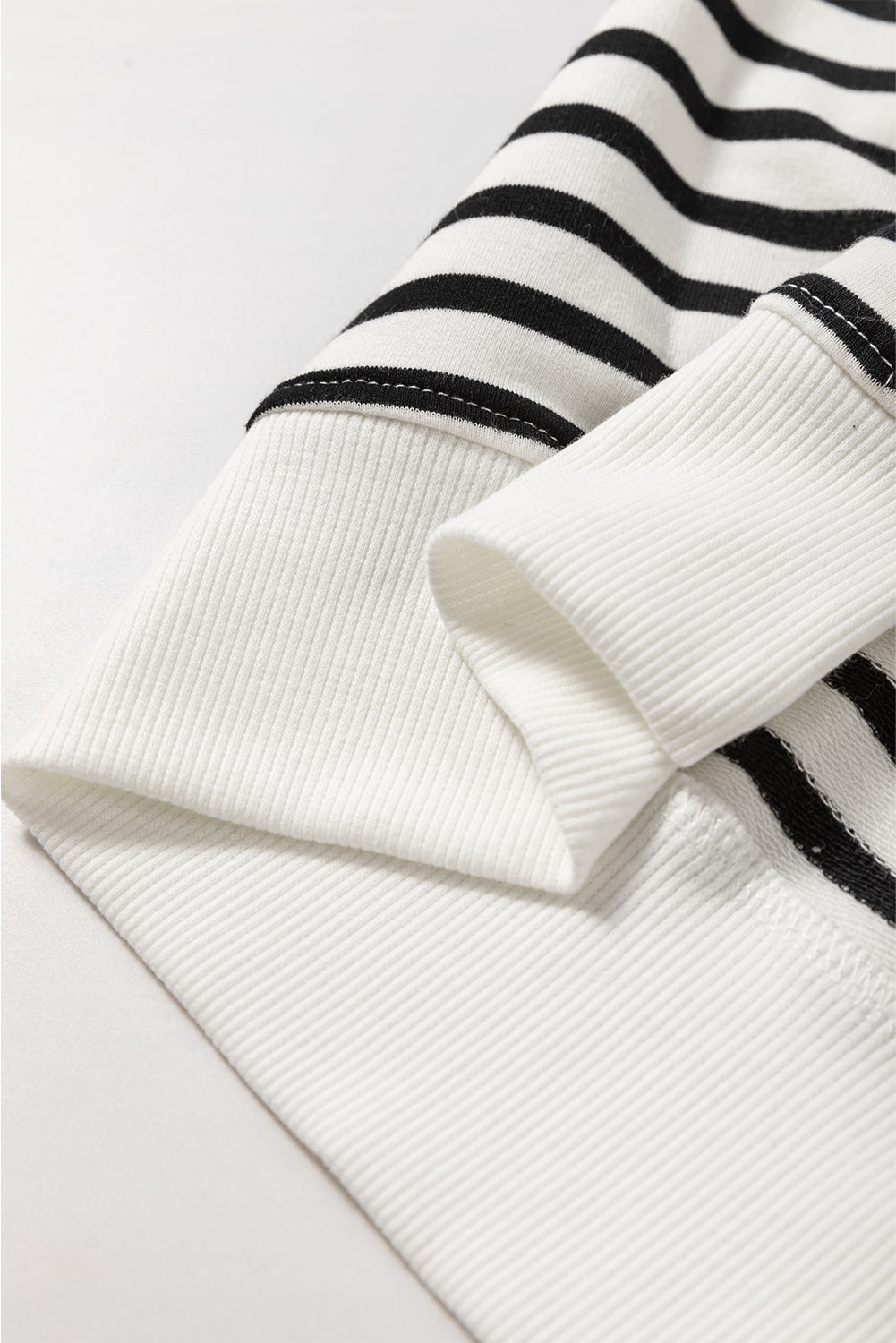 Black Stripe Raglan Sleeve Sweatshirt