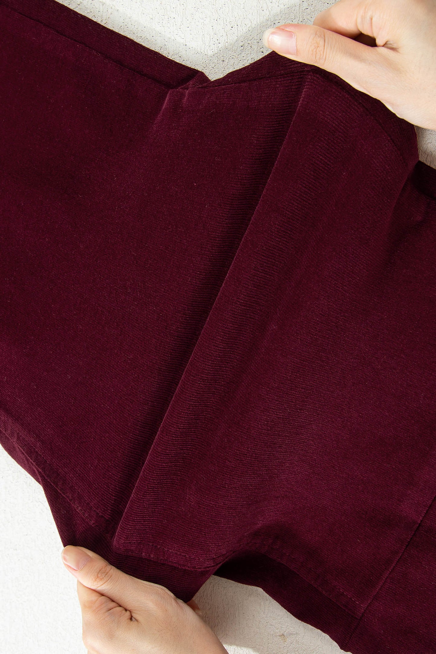 Burgundy Corduroy Wide Leg Pants