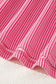 Rose Twisted Ribbed Knit V Neck Casual Tee