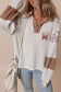 White game day Football Bow Embroidered Color Block Sweater