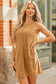 Beige Corduroy Mini Dress With Patched Pockets