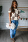 Checkered Color Block Crew Neck Sweater