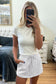 Grey Drawstring Mini Skort with Pockets