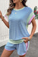 Blue Corded Short Set