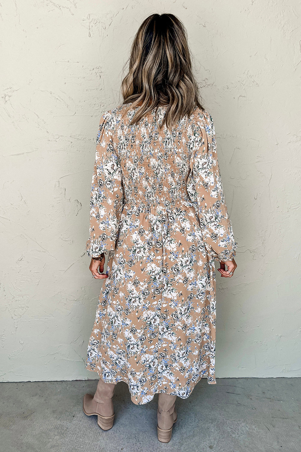 Maple Grove Floral Smocked Long Dress