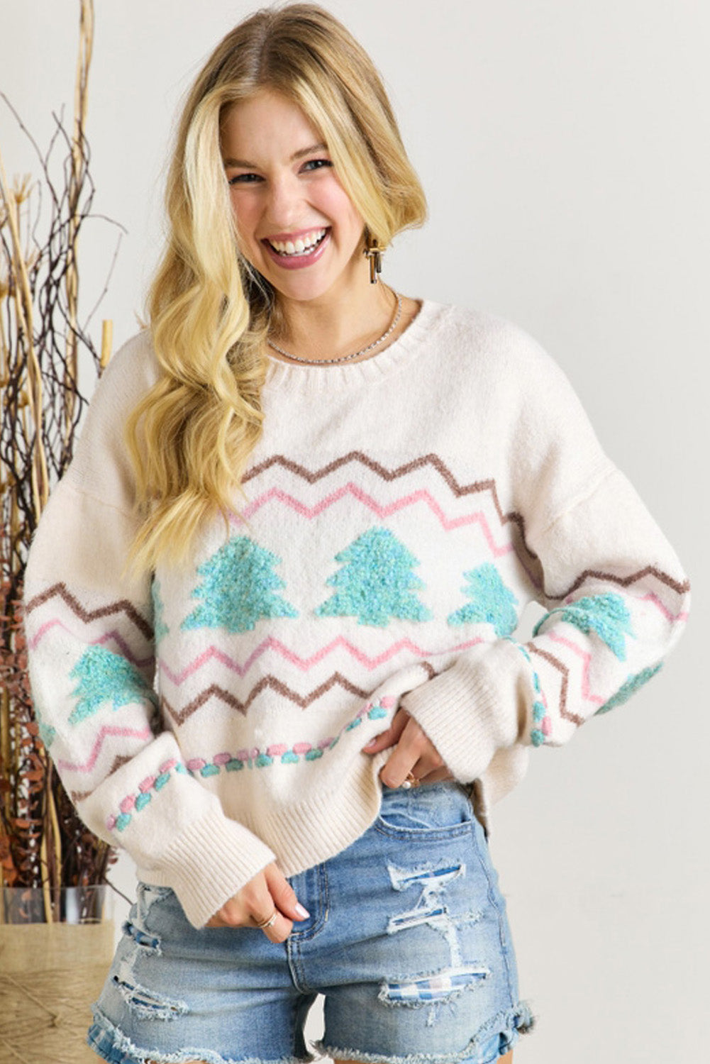 Striped Christmas Tree Sweater