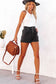 Black Vintage Washed High Waist Denim Shorts